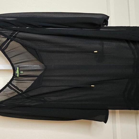 Sam Edelman Tops - Elegant Black Sheer Dress with Drawstring